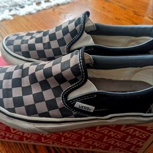 Vans checkered slip ons
